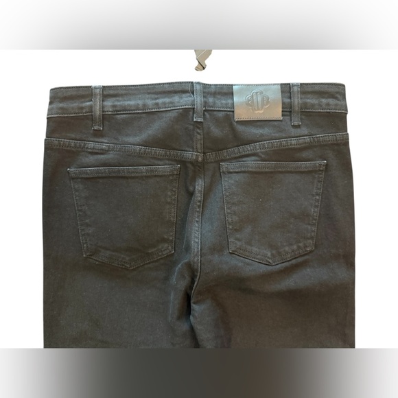 NWT Maje Black Flared Denim With Silver Zipper Logo Detail Size 42/ US 14 - Picture 10 of 14